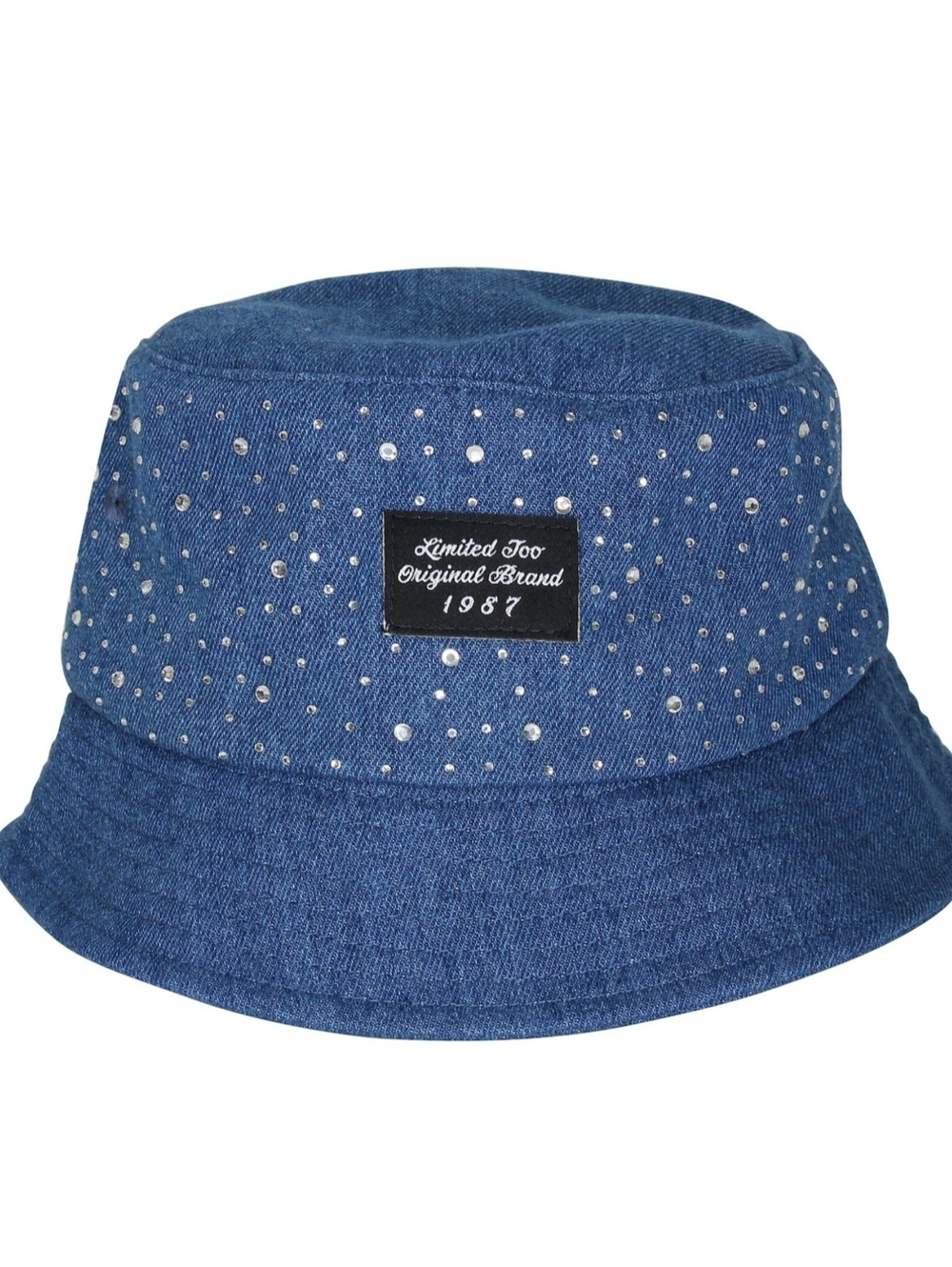 * Limited Too Girl's Rhinestone Bucket Hat Causal Cap Blue Demin One Size